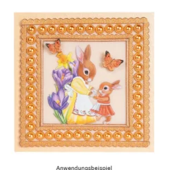 3-D Relief-Sticker, Hasenfamilie 1, verschiedene Größen, selbstklebend
