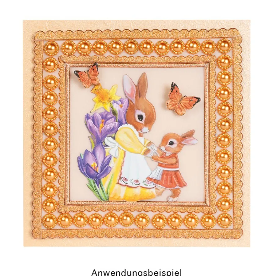 3-D Relief-Sticker, Hasenfamilie 1, verschiedene Größen, selbstklebend