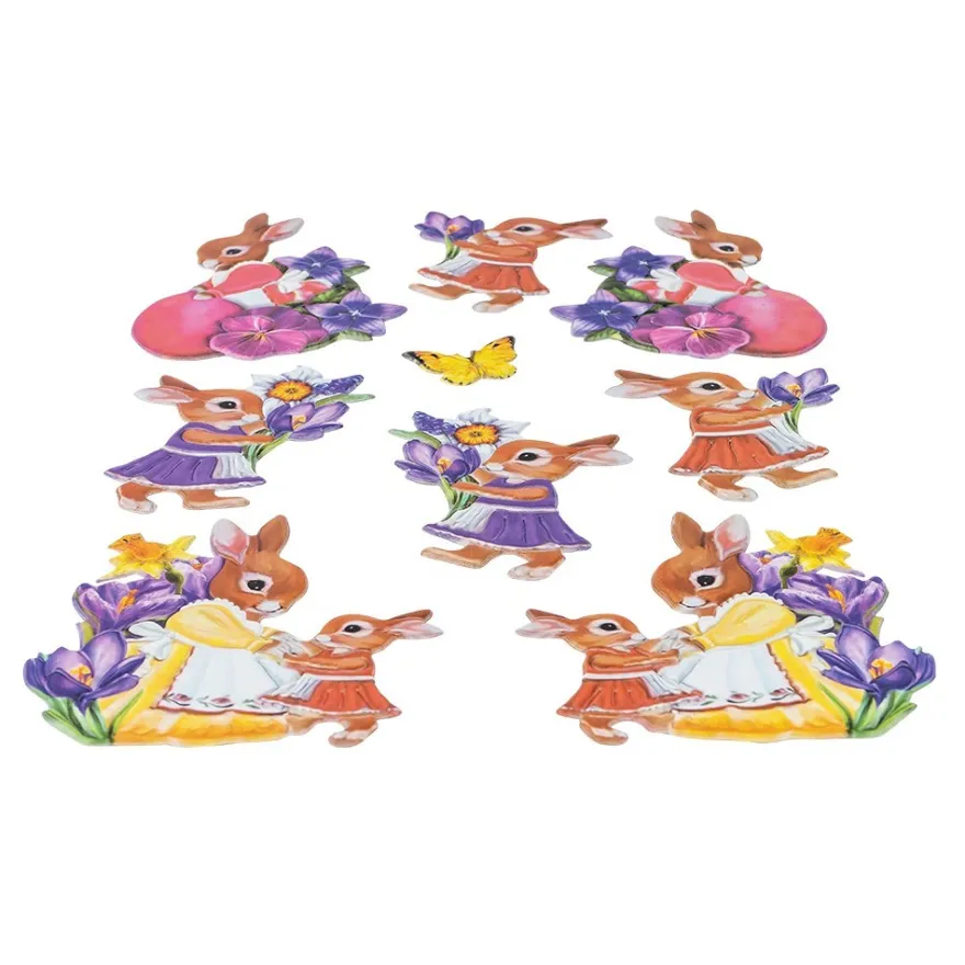 3-D Relief-Sticker, Hasenfamilie 1, verschiedene Größen, selbstklebend
