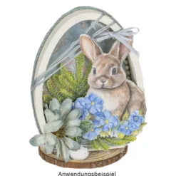 3-D Relief-Sticker, Hasen im Blütenkranz, verschiedene Größen, selbstklebend