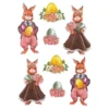 3-D Relief-Sticker, Hasenpaare 1, verschiedene Größen, selbstklebend