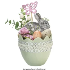 3-D Relief-Sticker, Hase und Küken in Tasse, versch. Größen, selbstklebend
