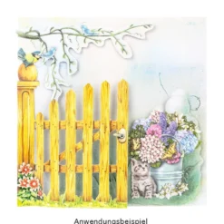 3-D Relief-Sticker, Im Garten, verschiedene Größen, selbstklebend