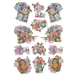 3-D Relief-Sticker, Im Garten, verschiedene Größen, selbstklebend