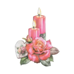3-D Relief-Sticker, Kerzen-Glückwünsche 2, verschiedene Größen, selbstklebend