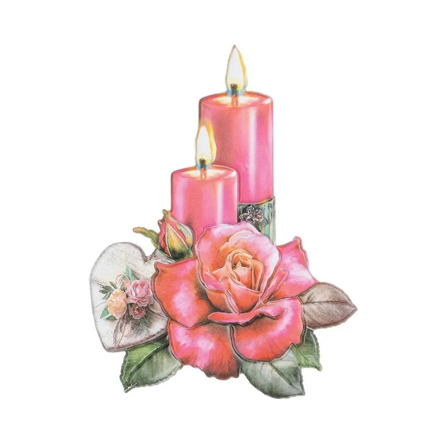 3-D Relief-Sticker, Kerzen-Glückwünsche 2, verschiedene Größen, selbstklebend