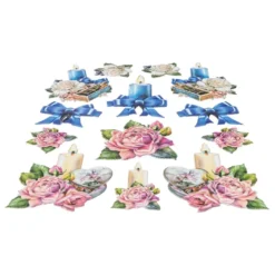 3-D Relief-Sticker, Kerzen-Glückwünsche 3, verschiedene Größen, selbstklebend