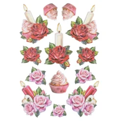 3-D Relief-Sticker, Kerzen-Glückwünsche 5, verschiedene Größen, selbstklebend