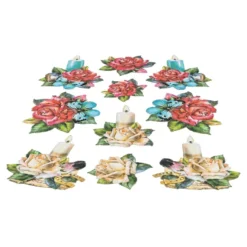 3-D Relief-Sticker, Kerzen-Glückwünsche 4, verschiedene Größen, selbstklebend