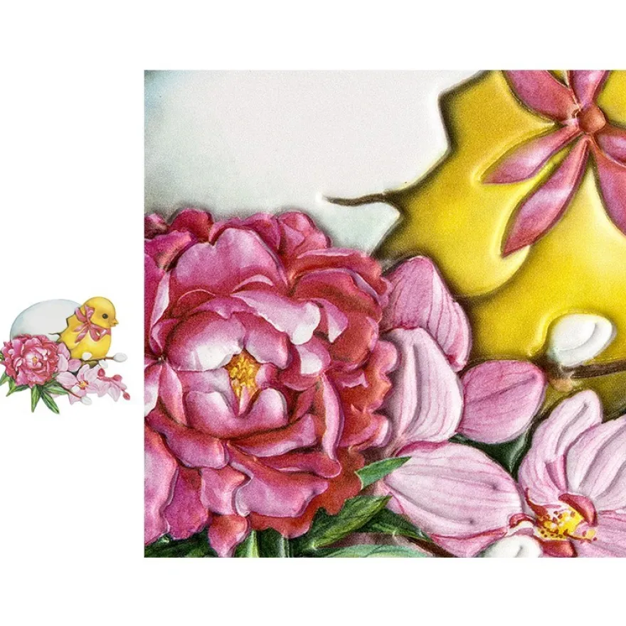 3-D Relief-Sticker, Küken 2, verschiedene Größen, selbstklebend