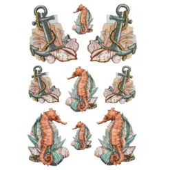 3-D Relief-Sticker, Maritim 2, Design 1, verschiedene Größen, selbstklebend