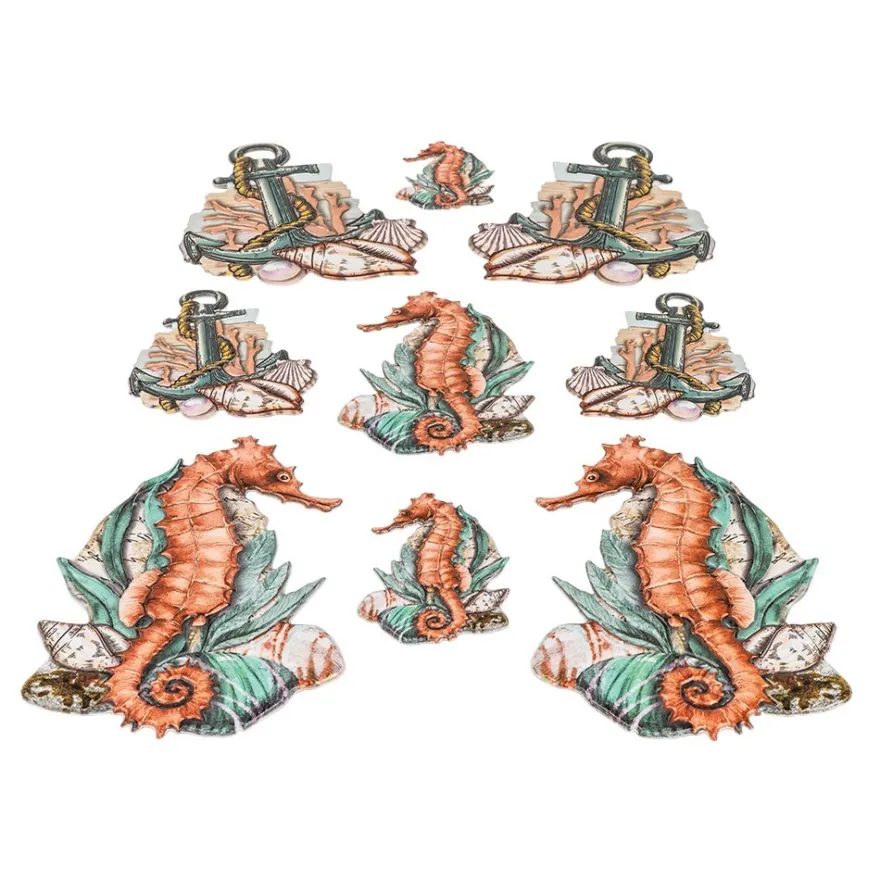3-D Relief-Sticker, Maritim 2, Design 1, verschiedene Größen, selbstklebend