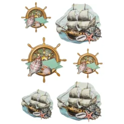 3-D Relief-Sticker, Maritim 2, Design 5, verschiedene Größen, selbstklebend