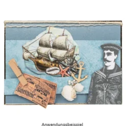 3-D Relief-Sticker, Maritim 2, Design 5, verschiedene Größen, selbstklebend