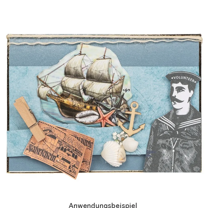 3-D Relief-Sticker, Maritim 2, Design 5, verschiedene Größen, selbstklebend