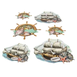 3-D Relief-Sticker, Maritim 2, Design 5, verschiedene Größen, selbstklebend