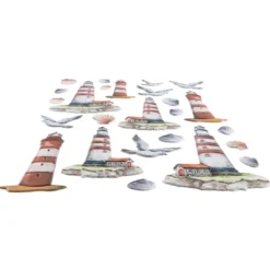 3-D Relief-Sticker, Maritim, Leuchtturm, verschiedene Größen, selbstklebend