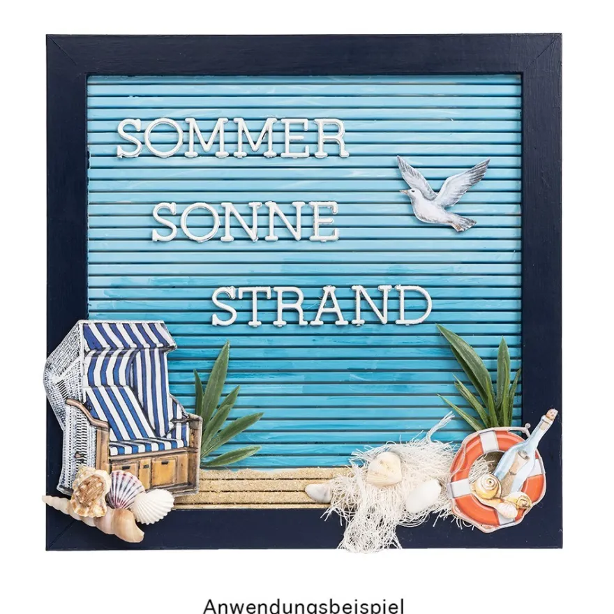 3-D Relief-Sticker, Maritim, Strandkorb, verschiedene Größen, selbstklebend