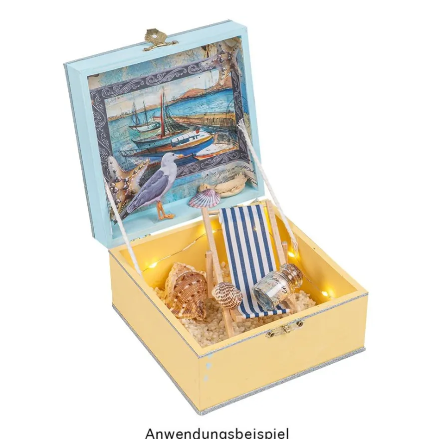 3-D Relief-Sticker, Maritim, Strandkorb, verschiedene Größen, selbstklebend