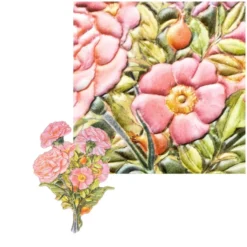 3-D Relief-Sticker, Nelken-Sträuße 2, 21cm x 30cm, verschiedene Größen, selbstklebend