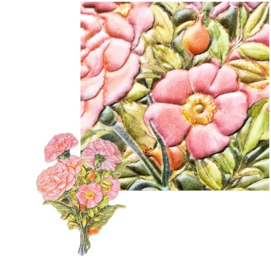 3-D Relief-Sticker, Nelken-Sträuße 2, 21cm x 30cm, verschiedene Größen, selbstklebend