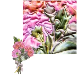 3-D Relief-Sticker, Nelken-Sträuße 4, 21cm x 30cm, verschiedene Größen, selbstklebend