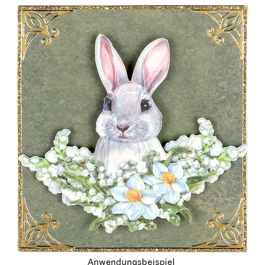 3-D Relief-Sticker, Niedliche Hasen 2, 21cm x 30cm, verschiedene Größen, selbstklebend