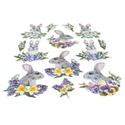 3-D Relief-Sticker, Niedliche Hasen 2, 21cm x 30cm, verschiedene Größen, selbstklebend