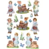 3-D Relief-Sticker, Nostalgie-Kindermotive 3, verschiedene Größen, selbstklebend