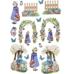 3-D Relief-Sticker, Nostalgie-Kindermotive 5, verschiedene Größen, selbstklebend