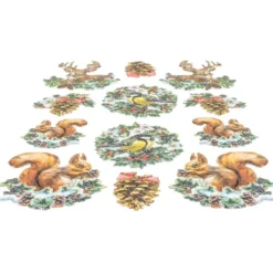 3-D Relief-Sticker, Nostalgie-Weihnachten 5, versch. Größen, selbstklebend