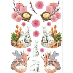 3-D Relief-Sticker, Osterdeko 2, verschiedene Größen, selbstklebend
