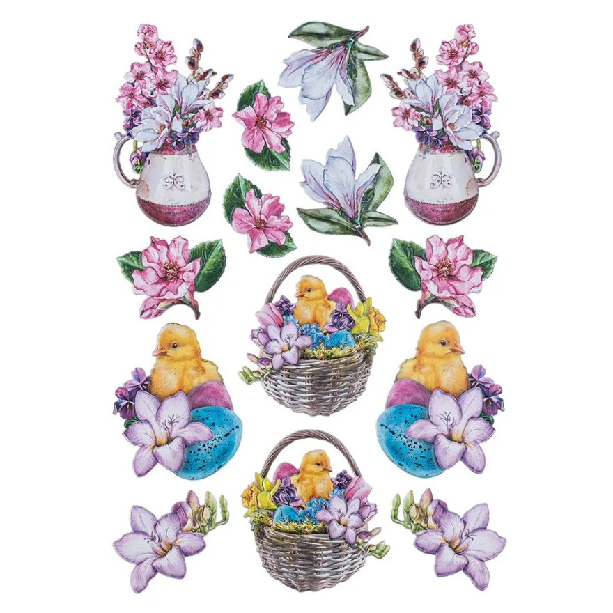 3-D Relief-Sticker, Ostergrüße 3, 21cm x 30cm, verschiedene Größen, selbstklebend