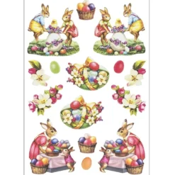 3-D Relief-Sticker, Osterhasen 1, verschiedene Größen, selbstklebend