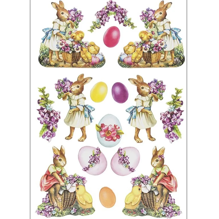 3-D Relief-Sticker, Osterhasen 2, verschiedene Größen, selbstklebend