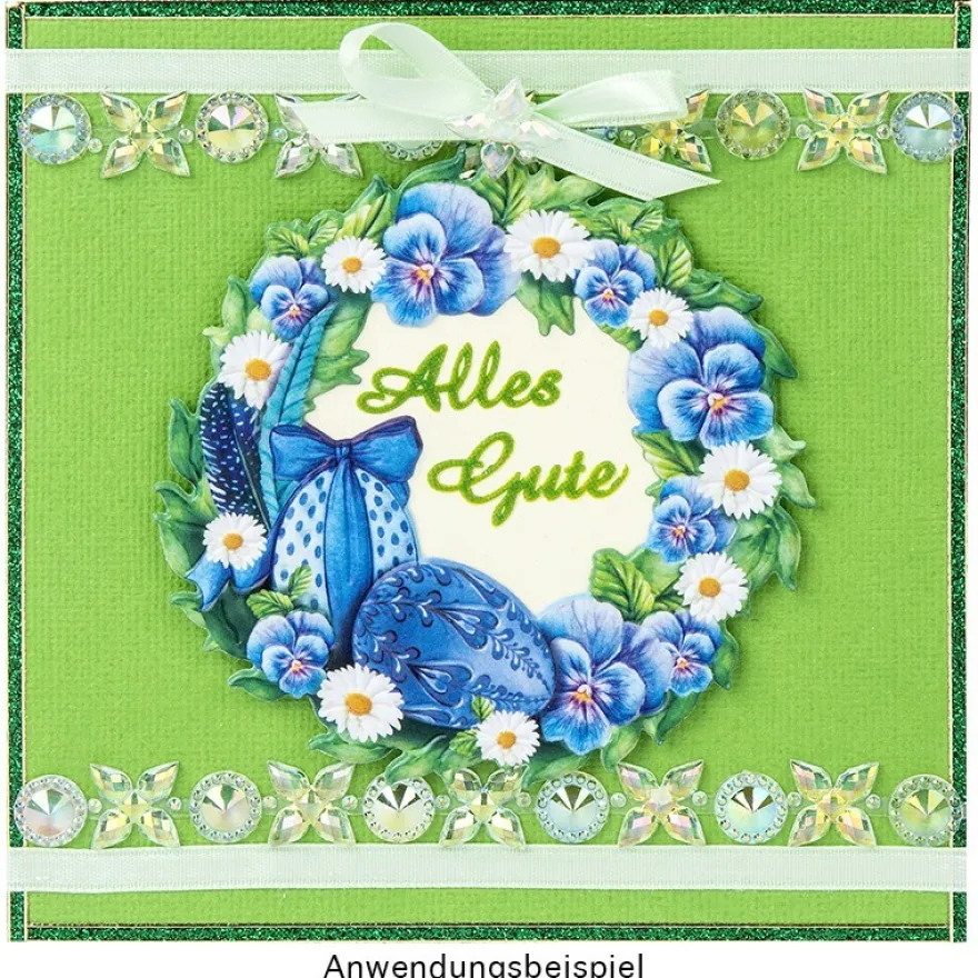 3-D Relief-Sticker, Osterkränze, verschiedene Größen, selbstklebend