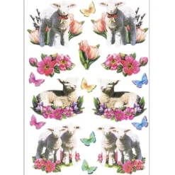 3-D Relief-Sticker, Osterlämmchen, verschiedene Größen, selbstklebend