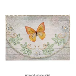 3-D Relief-Sticker, Porzellan-Optik, Schmetterlinge & Blumen, versch. Größen, 5 Bogen