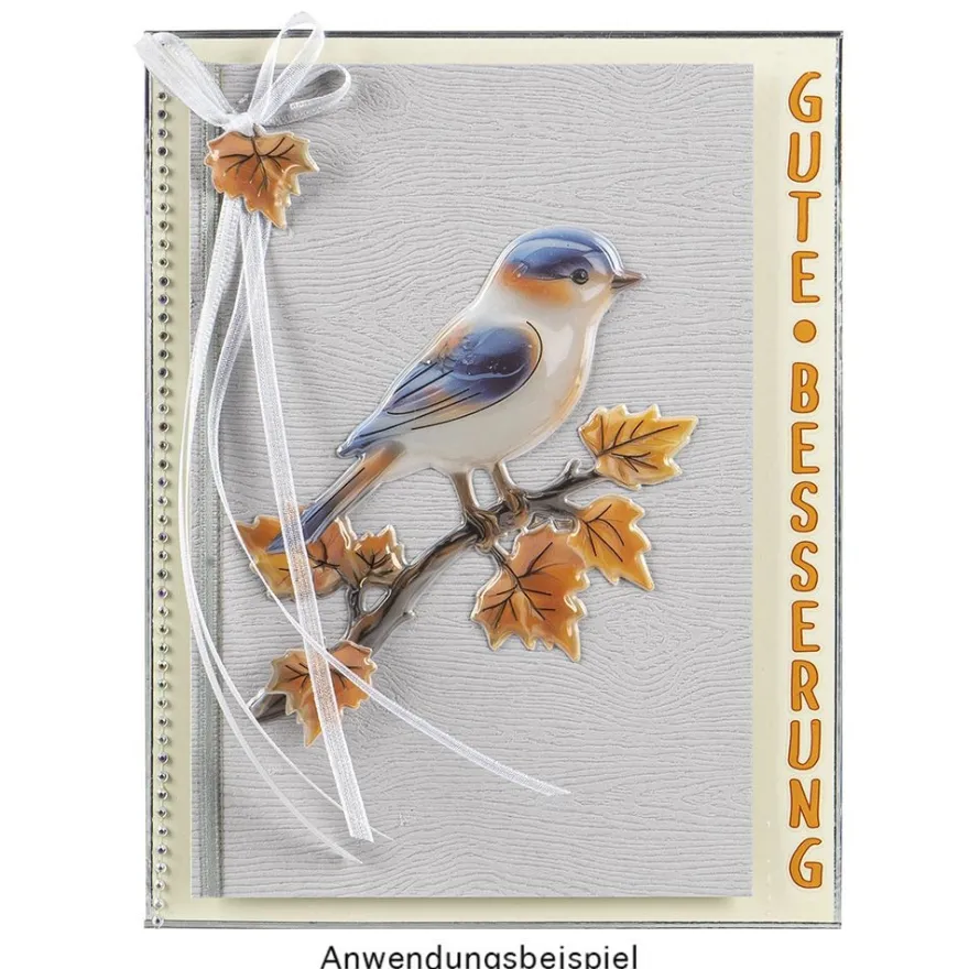 3-D Relief-Sticker, Porzellan-Optik, Herbst, versch. Größen, 5 Bogen