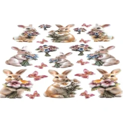 3-D Relief-Sticker, Porzellan-Optik, Ostern, versch. Größen, 5 Bogen