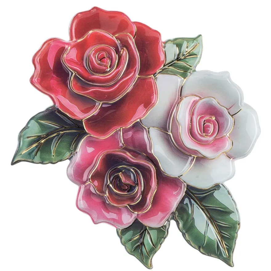 3-D Relief-Sticker, Porzellan-Optik, Sommerblumen, versch. Größen, 5 Bogen