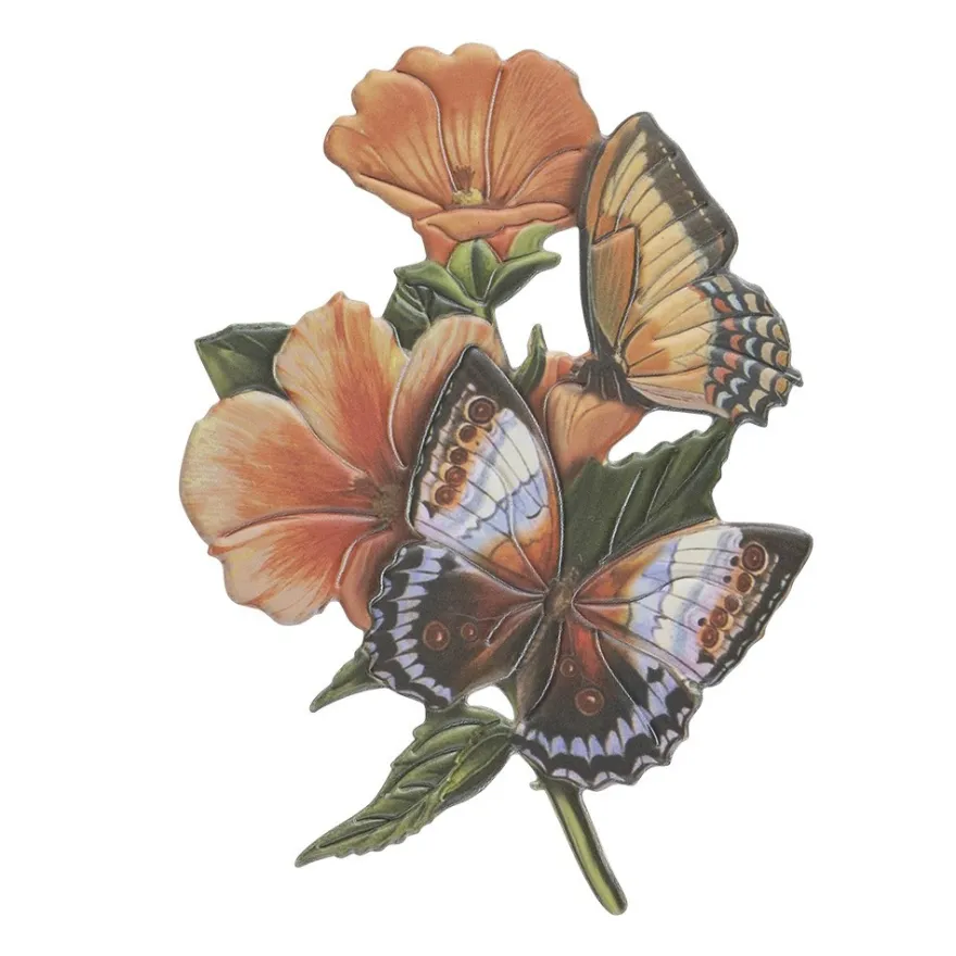3-D Relief-Sticker, Schmetterlinge & Blumen 1, versch. Größen, selbstklebend