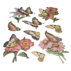 3-D Relief-Sticker, Schmetterlinge & Blumen 5, versch. Größen, selbstklebend
