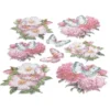 3-D Relief-Sticker, Schmetterlinge & Blumen 2, Design 4, verschiedene Größen, selbstklebend
