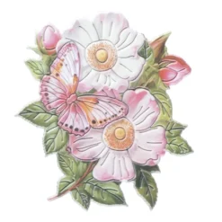 3-D Relief-Sticker, Schmetterlinge & Blumen 2, Design 4, verschiedene Größen, selbstklebend