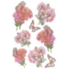 3-D Relief-Sticker, Schmetterlinge & Blumen 2, Design 3, verschiedene Größen, selbstklebend