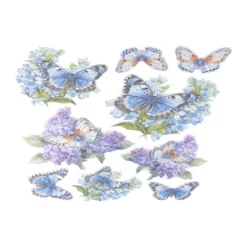 3-D Relief-Sticker, Schmetterlinge & Blumen 2, Design 1, verschiedene Größen, selbstklebend