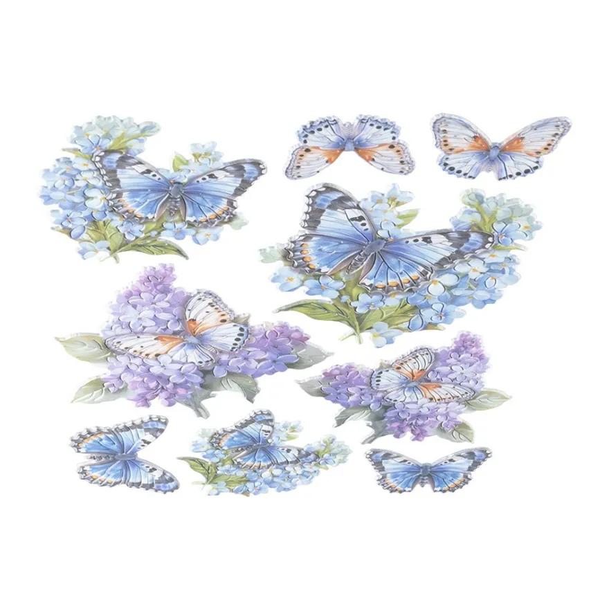 3-D Relief-Sticker, Schmetterlinge & Blumen 2, Design 1, verschiedene Größen, selbstklebend