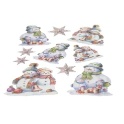 3-D Relief-Sticker, Schneemann-Familie 1, verschiedene Größen, selbstklebend