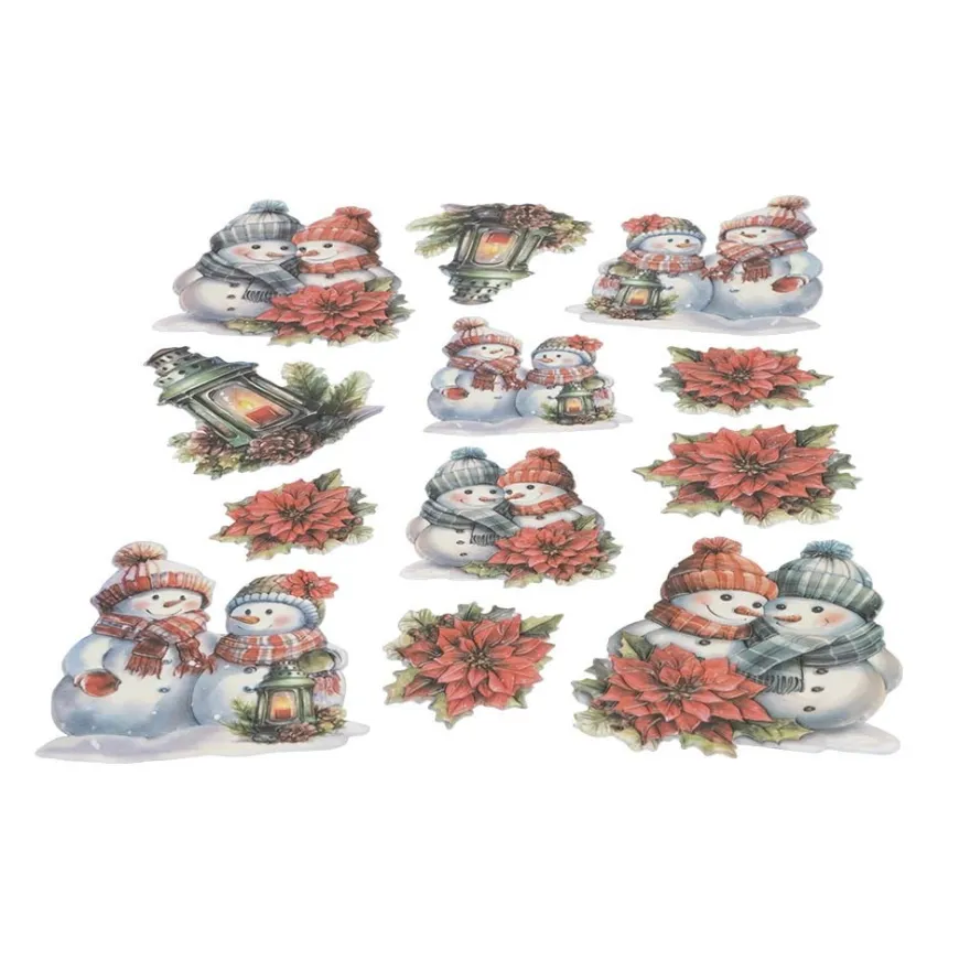 3-D Relief-Sticker, Schneemann-Familie 3, verschiedene Größen, selbstklebend